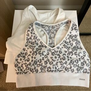 RBX Gray leopard and White Sports Bra